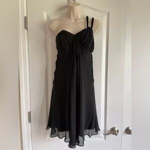Guess by Marciano Black Asymmetrical Empire Waist 100% Silk Dress Size XS